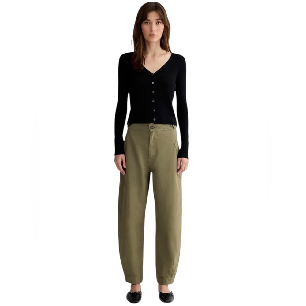 Everlane Olive Green Wide Leg High-Rise Pants